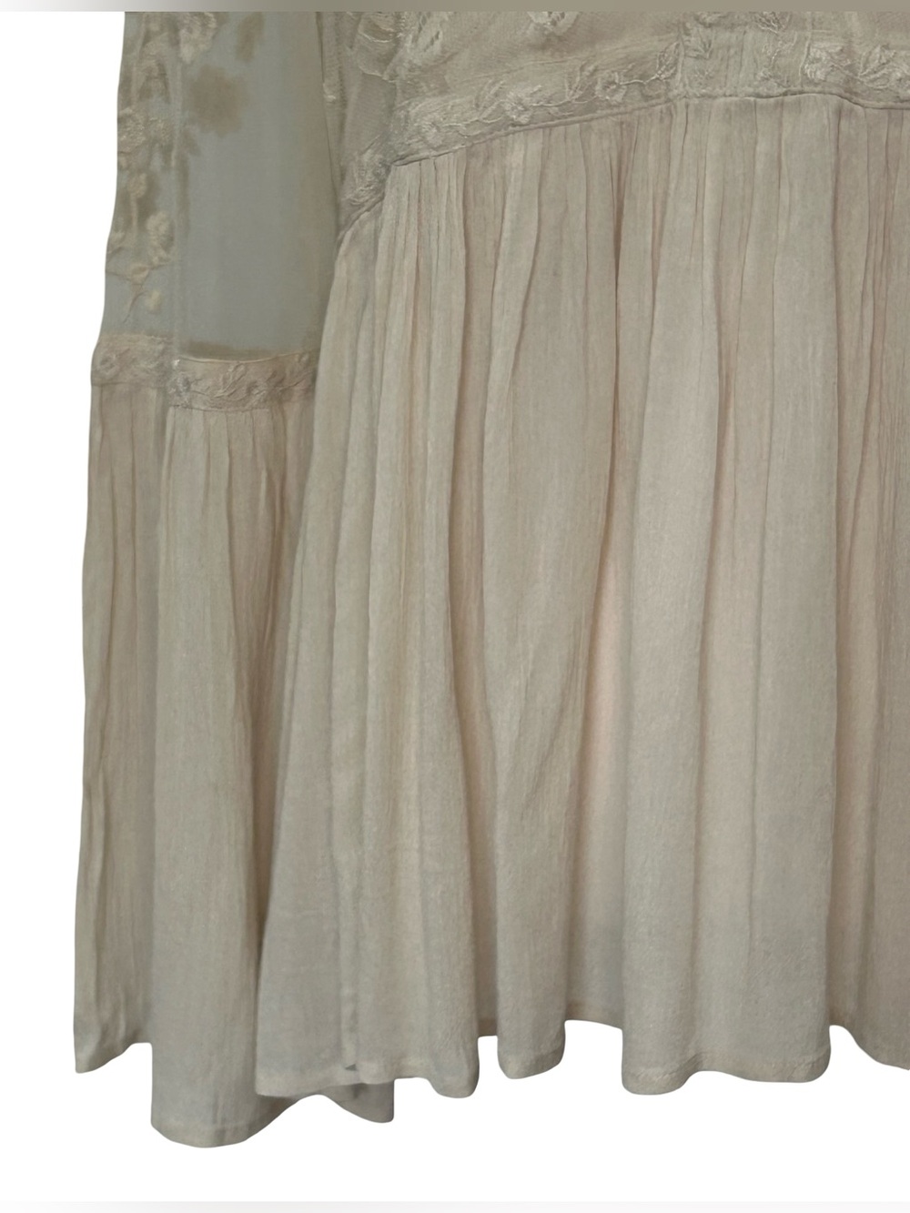 American Eagle Lace Boho Peasant Top Sheer Bell Sleeve Festival L Hippie Country - Picture 5 of 9